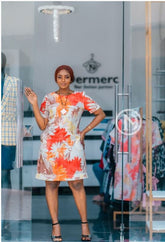 Vibrant floral shift dress